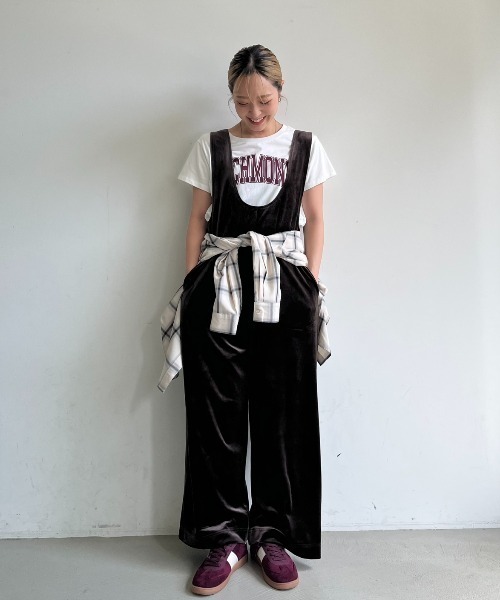 coca(coca)(コカ)の「ベロアオールインワン(つなぎ/オールインワン・レディース・ブラック/ブラウン・M/L)」の3枚目の写真