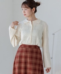 flower | レーシーポロトップ2(ニット/セーター)