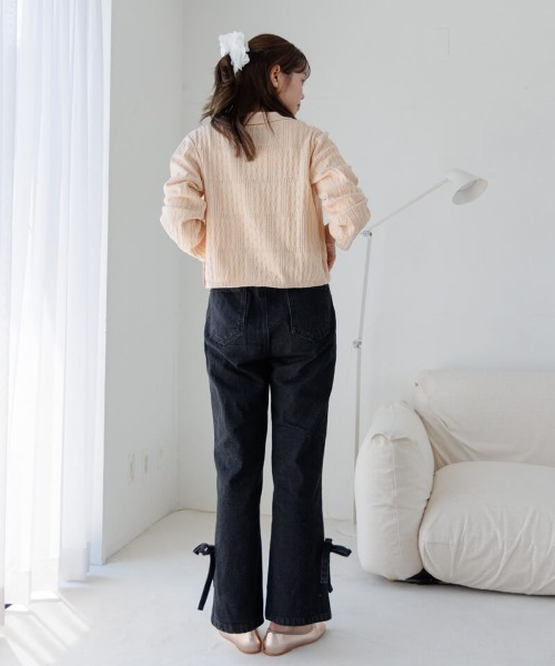 flower（フラワー）の「レーシーポロトップ2（ニット/セーター・レディース・アイボリー/オレンジ・FREE）」の21枚目の写真