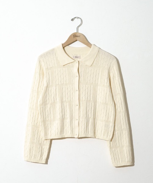 flower（フラワー）の「レーシーポロトップ2（ニット/セーター・レディース・アイボリー/オレンジ・FREE）」の22枚目の写真