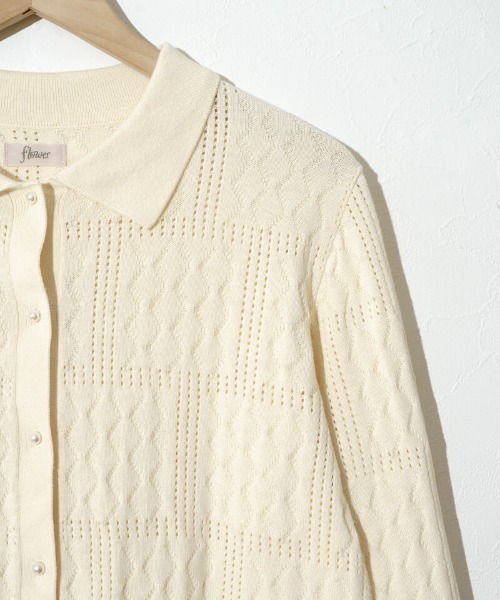flower（フラワー）の「レーシーポロトップ2（ニット/セーター・レディース・アイボリー/オレンジ・FREE）」の16枚目の写真