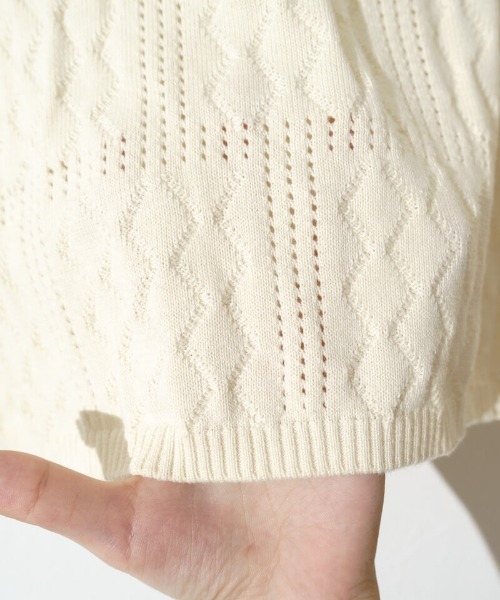 flower（フラワー）の「レーシーポロトップ2（ニット/セーター・レディース・アイボリー/オレンジ・FREE）」の20枚目の写真
