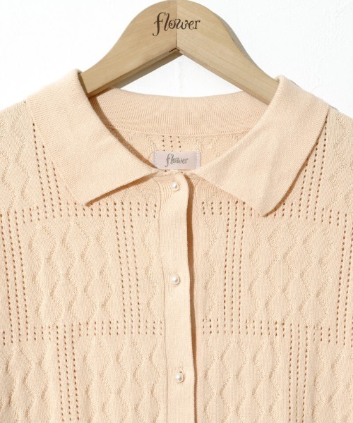 flower（フラワー）の「レーシーポロトップ2（ニット/セーター・レディース・アイボリー/オレンジ・FREE）」の11枚目の写真