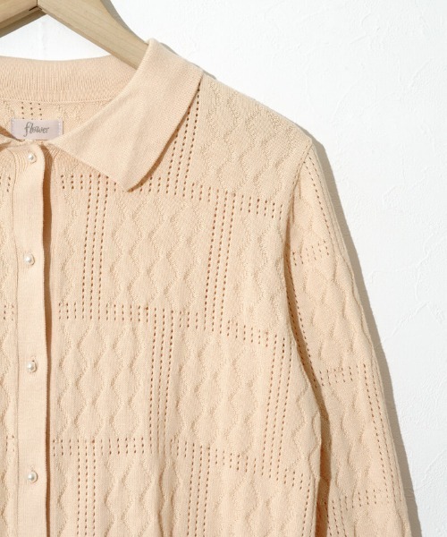 flower（フラワー）の「レーシーポロトップ2（ニット/セーター・レディース・アイボリー/オレンジ・FREE）」の13枚目の写真