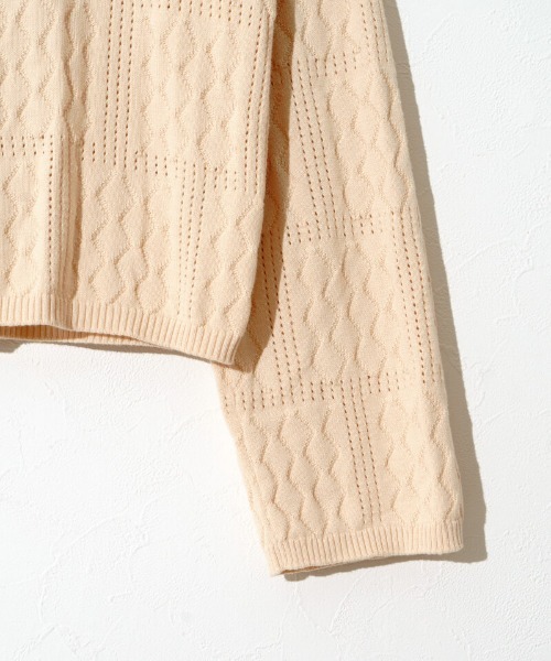 flower（フラワー）の「レーシーポロトップ2（ニット/セーター・レディース・アイボリー/オレンジ・FREE）」の14枚目の写真