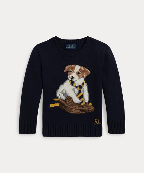 LAUREN RALPH LAURENインターシャニットドック柄コットンセーター ドッグインターシャ コットン セーター（ニット/セーター）｜POLO