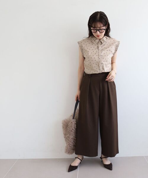 le.coeur blanc(ルクールブラン)の「《手洗い可能》ドットエリタックデザインブラウス(シャツ/ブラウス・レディース・ブラック系その他/ベージュ系その他2・38)」の13枚目の写真