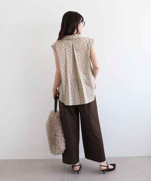 le.coeur blanc(ルクールブラン)の「《手洗い可能》ドットエリタックデザインブラウス(シャツ/ブラウス・レディース・ブラック系その他/ベージュ系その他2・38)」の10枚目の写真