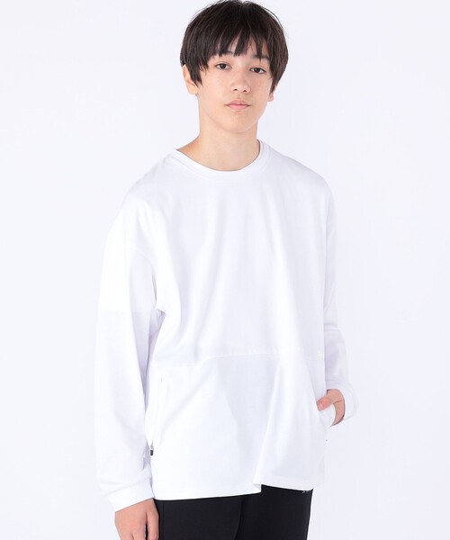 SHIPS（シップス）の「SHIPS KIDS:140～160cm /ファスナー ポケット付き ロング スリーブ Tシャツ（Tシャツ/カットソー・キッズ・ホワイト/ブルー・140/150/160）」の3枚目の写真
