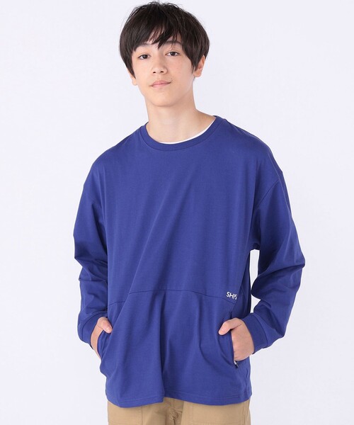 SHIPS（シップス）の「SHIPS KIDS:140～160cm /ファスナー ポケット付き ロング スリーブ Tシャツ（Tシャツ/カットソー・キッズ・ホワイト/ブルー・140/150/160）」の9枚目の写真