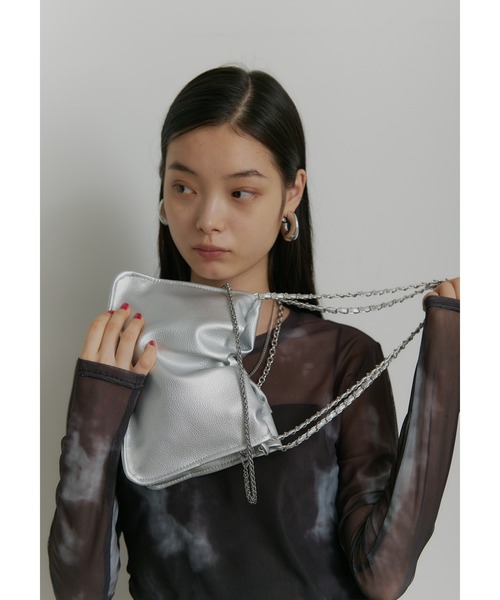 SEN TOKYO（セントーキョー）の「スクエアチェーン巾着ショルダーバッグ（ショルダーバッグ・レディース・ホワイト/ブラウン/ブラック/シルバー・FREE）」の21枚目の写真