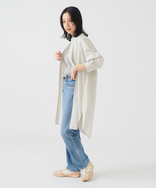 GYMPHLEX(ジムフレックス)の「Gymphlex / バンドカラー シャツ ワンピース(ワンピース・レディース・ベージュ/ライトブラウン・14)」の10枚目の写真