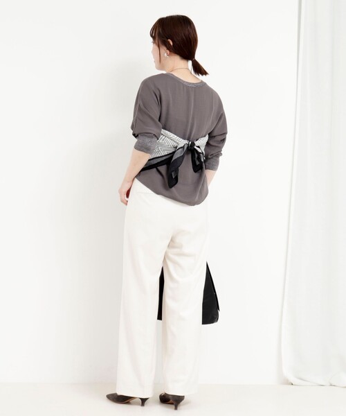 MICO COULIER（ミコクリエ）の「薄手プリントスクエアストール（ストール/ショール・レディース・オレンジ系その他/ブラック系その他・FREE）」の7枚目の写真