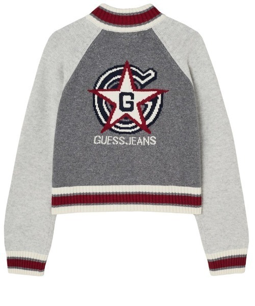 GUESS JEANS（ゲスジーンズ）の「GUESS JEANS Long Sleeves Zipped Back Intarsia Cardi ブルゾン（カーディガン/ボレロ・レディース・グレー・SMALL/LARGE/MEDIUM/X-SMALL）」の8枚目の写真