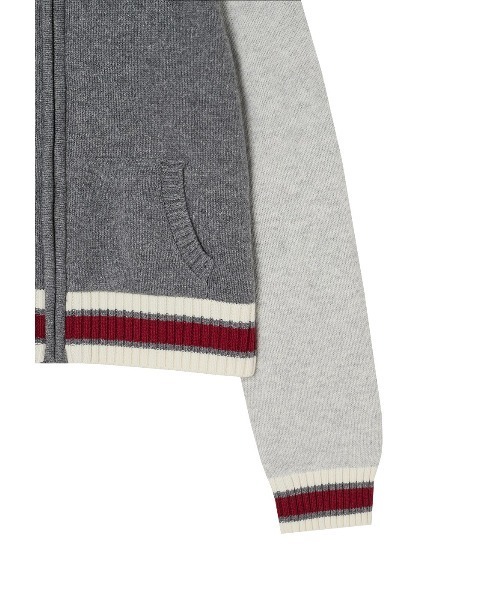 GUESS JEANS（ゲスジーンズ）の「GUESS JEANS Long Sleeves Zipped Back Intarsia Cardi ブルゾン（カーディガン/ボレロ・レディース・グレー・SMALL/LARGE/MEDIUM/X-SMALL）」の10枚目の写真