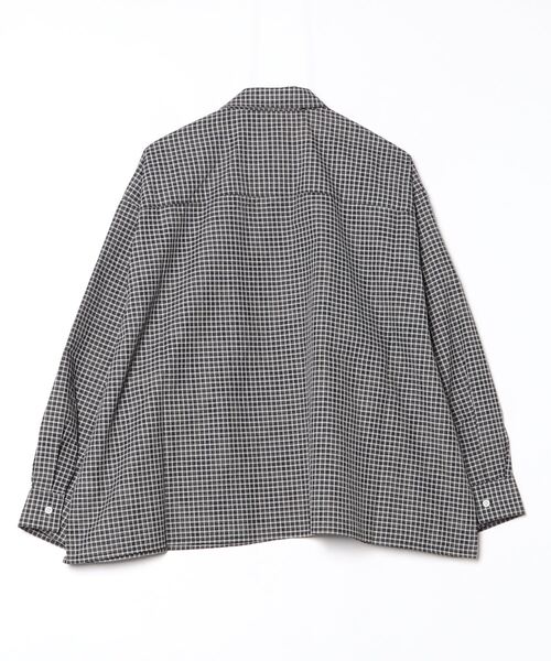 ADAM PATEK（アダムパテック）の「【ADAMPATEK/アダムパテック】small check wide shirt  チェックシャツ（シャツ/ブラウス・メンズ・グリーン/ブラック・1/2）」の14枚目の写真