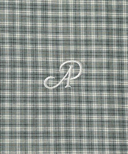 ADAM PATEK（アダムパテック）の「【ADAMPATEK/アダムパテック】small check wide shirt  チェックシャツ（シャツ/ブラウス・メンズ・グリーン/ブラック・1/2）」の7枚目の写真