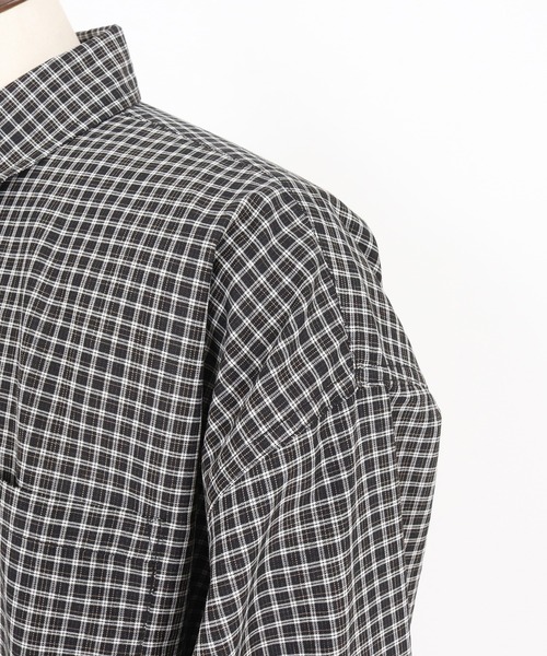 ADAM PATEK（アダムパテック）の「【ADAMPATEK/アダムパテック】small check wide shirt  チェックシャツ（シャツ/ブラウス・メンズ・グリーン/ブラック・1/2）」の10枚目の写真