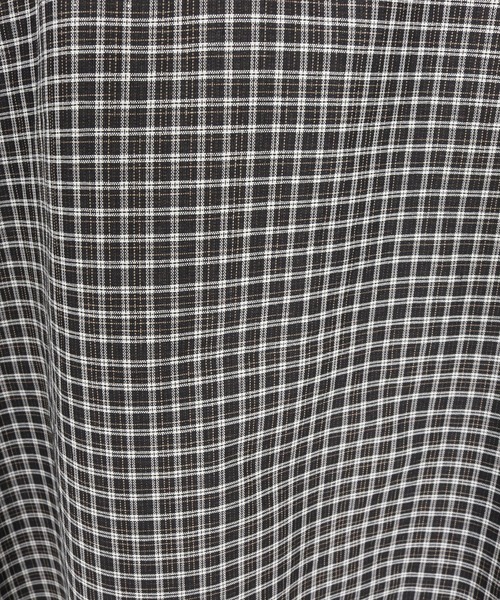 ADAM PATEK（アダムパテック）の「【ADAMPATEK/アダムパテック】small check wide shirt  チェックシャツ（シャツ/ブラウス・メンズ・グリーン/ブラック・1/2）」の4枚目の写真