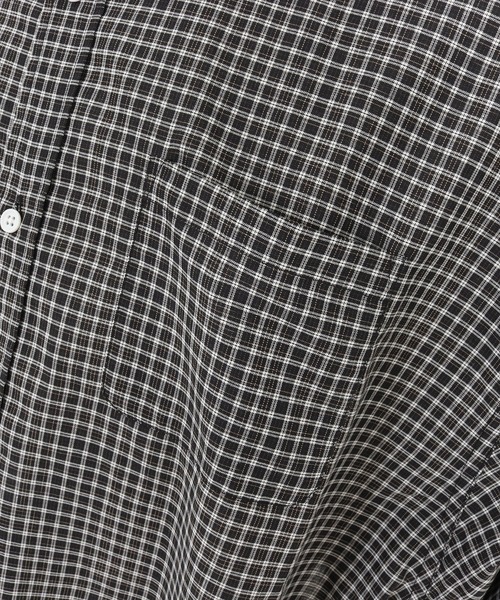 ADAM PATEK（アダムパテック）の「【ADAMPATEK/アダムパテック】small check wide shirt  チェックシャツ（シャツ/ブラウス・メンズ・グリーン/ブラック・1/2）」の6枚目の写真