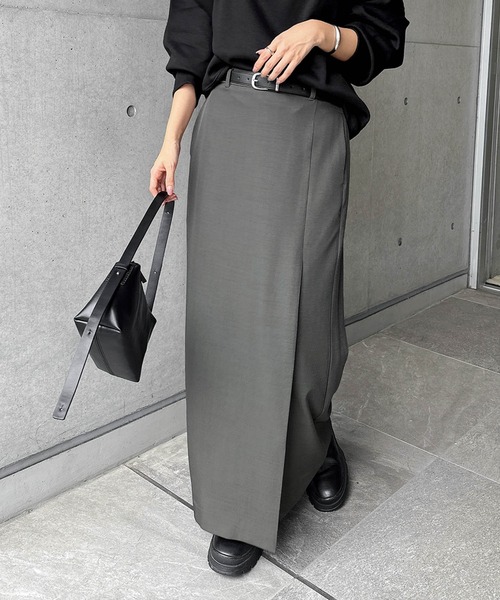 グレー スリット入り タイトスカート グレー スリット入り タイトスカート
