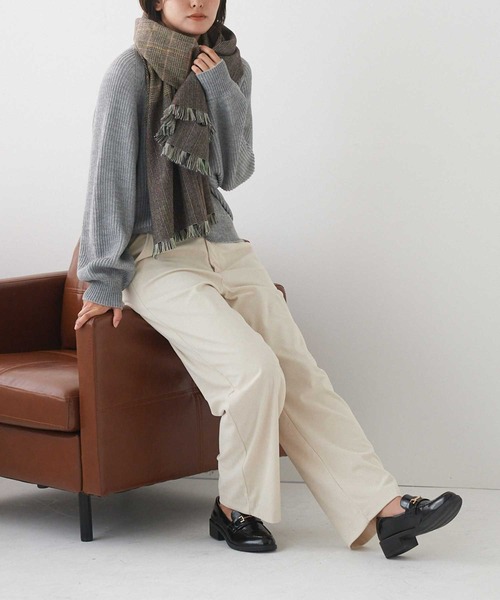 Tuche(トゥシェ)の「Tuche/トゥシェ ワイドパンツ 細畝コーデュロイ(その他パンツ・レディース・ダークブラウン/ブラック/アイボリー・MEDIUM/LARGE/X-LARGE)」の1枚目の写真