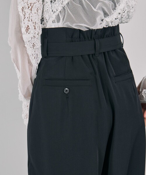 残りわずか！】ストリングクロスタックワイドパンツ｜ウォッシャブル