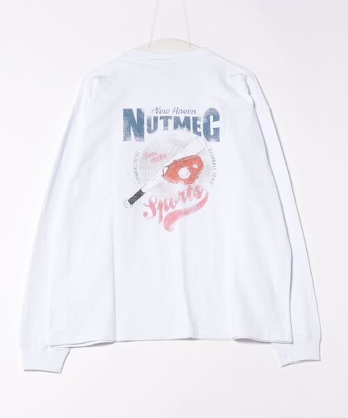 NO NEED(ノーニード)の「【NUTMEG/ナツメグ】BASEBALLロンT(Tシャツ/カットソー・メンズ・ネイビー/ホワイト・M/L)」の3枚目の写真