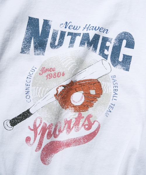 NO NEED(ノーニード)の「【NUTMEG/ナツメグ】BASEBALLロンT(Tシャツ/カットソー・メンズ・ネイビー/ホワイト・M/L)」の5枚目の写真