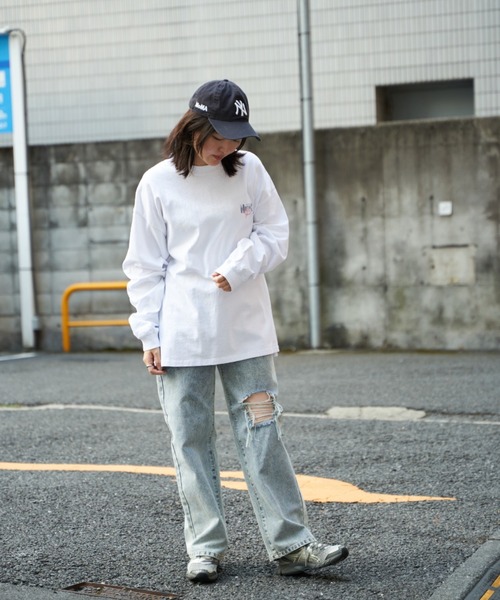 NO NEED(ノーニード)の「【NUTMEG/ナツメグ】BASEBALLロンT(Tシャツ/カットソー・メンズ・ネイビー/ホワイト・M/L)」の18枚目の写真