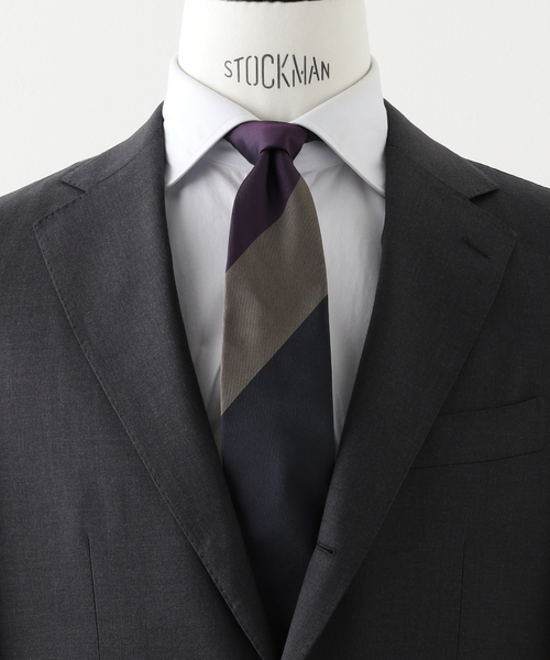 セール】FRANCO BASSI (フランコ バッシ) Paneled ストライプ タイ