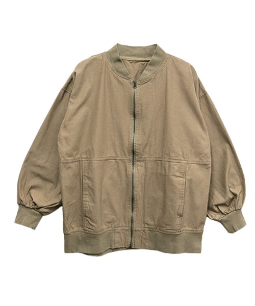 MARAI(マーライ)の「MA-1ジャケット オーバーサイズ ミリタリーアウター(MA-1・レディース・ベージュ/ブラック/カーキ・M~L/LL~3L/4L~5L)」の13枚目の写真