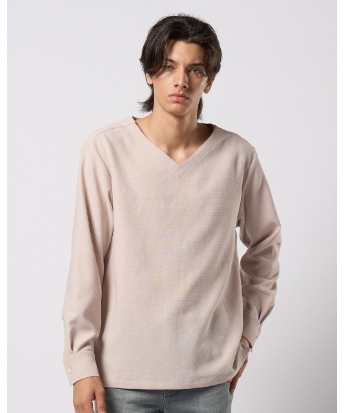 wjk(ダヴルジェイケイ)の「boat V-neck pullover shirt(シャツ/ブラウス・メンズ・ブラック/チャコールグレー/ナチュラル・SMALL/MEDIUM/LARGE/X-LARGE)」の8枚目の写真