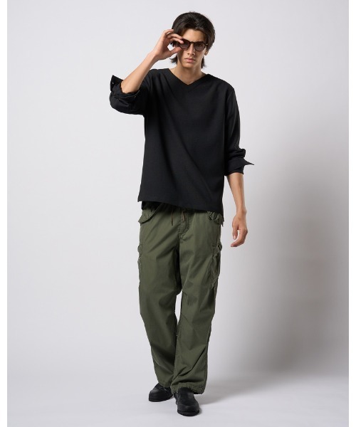 wjk(ダヴルジェイケイ)の「boat V-neck pullover shirt(シャツ/ブラウス・メンズ・ブラック/チャコールグレー/ナチュラル・SMALL/MEDIUM/LARGE/X-LARGE)」の22枚目の写真