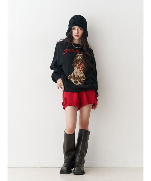 ローズモチーフニットショーパン【セットアップ対応】（その他パンツ