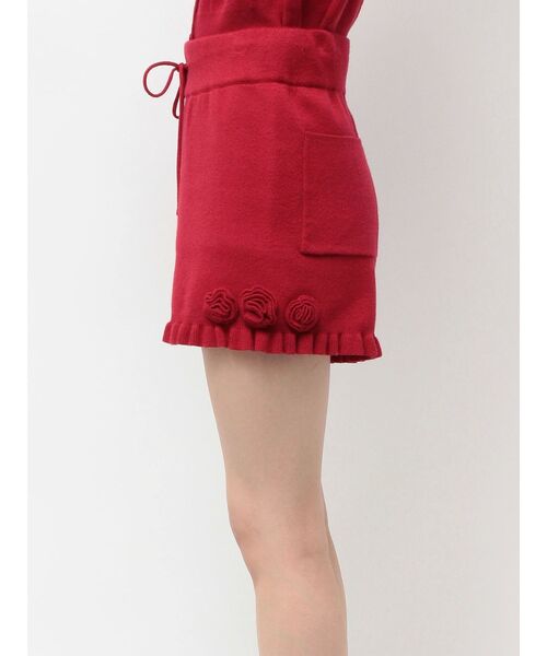 jouetie（ジュエティ）の「ローズモチーフニットショーパン【セットアップ対応】（その他パンツ・レディース・グレー/ブラック/レッド・MEDIUM）」の10枚目の写真