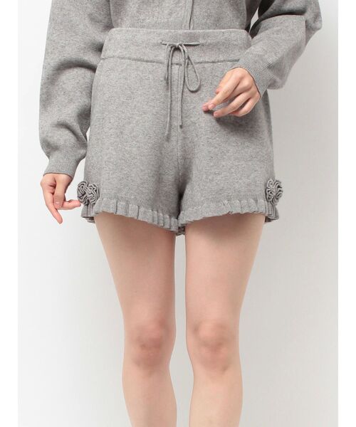 jouetie（ジュエティ）の「ローズモチーフニットショーパン【セットアップ対応】（その他パンツ・レディース・グレー/ブラック/レッド・MEDIUM）」の20枚目の写真