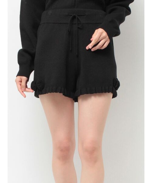 jouetie（ジュエティ）の「ローズモチーフニットショーパン【セットアップ対応】（その他パンツ・レディース・グレー/ブラック/レッド・MEDIUM）」の21枚目の写真