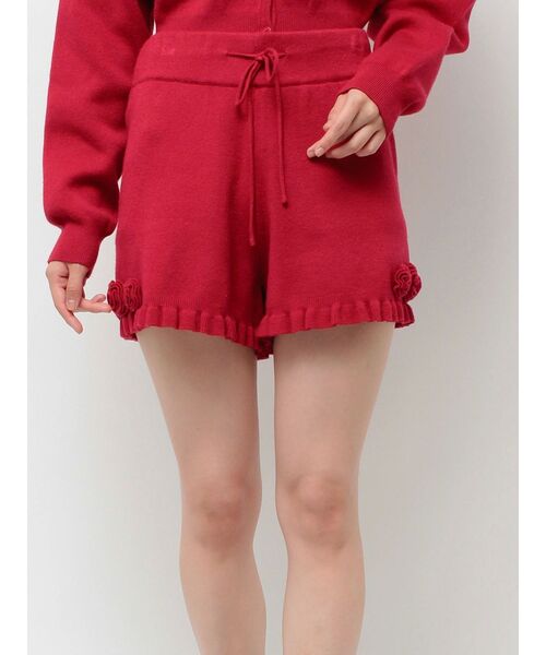 jouetie（ジュエティ）の「ローズモチーフニットショーパン【セットアップ対応】（その他パンツ・レディース・グレー/ブラック/レッド・MEDIUM）」の22枚目の写真