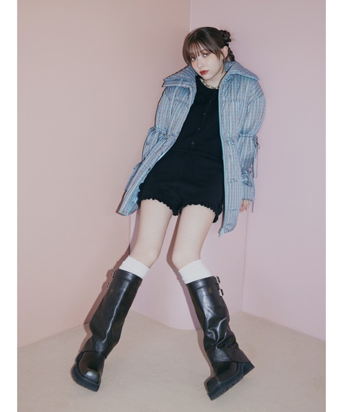 jouetie（ジュエティ）の「ローズモチーフニットショーパン【セットアップ対応】（その他パンツ・レディース・グレー/ブラック/レッド・MEDIUM）」の7枚目の写真