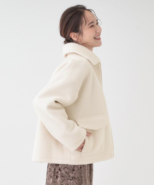 DRESKIP(ドレスキップ)の「【S-LL】大人カジュアルコーデに 襟付きZIPブルゾン(ブルゾン・レディース・オフホワイト/チャコールグレー/ベージュ・01/02/03/04)」の7枚目の写真