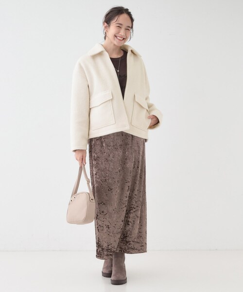 DRESKIP(ドレスキップ)の「【S-LL】大人カジュアルコーデに 襟付きZIPブルゾン(ブルゾン・レディース・オフホワイト/チャコールグレー/ベージュ・01/02/03/04)」の8枚目の写真