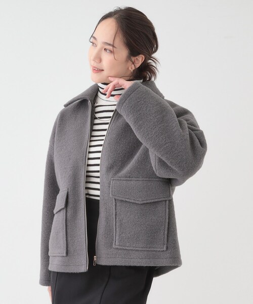 DRESKIP(ドレスキップ)の「【S-LL】大人カジュアルコーデに 襟付きZIPブルゾン(ブルゾン・レディース・オフホワイト/チャコールグレー/ベージュ・01/02/03/04)」の10枚目の写真