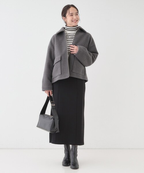 DRESKIP(ドレスキップ)の「【S-LL】大人カジュアルコーデに 襟付きZIPブルゾン(ブルゾン・レディース・オフホワイト/チャコールグレー/ベージュ・01/02/03/04)」の12枚目の写真