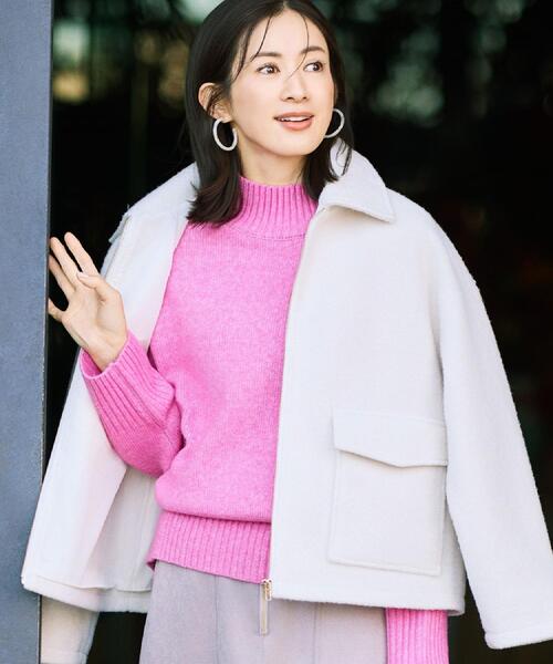 DRESKIP(ドレスキップ)の「【S-LL】大人カジュアルコーデに 襟付きZIPブルゾン(ブルゾン・レディース・オフホワイト/チャコールグレー/ベージュ・01/02/03/04)」の2枚目の写真