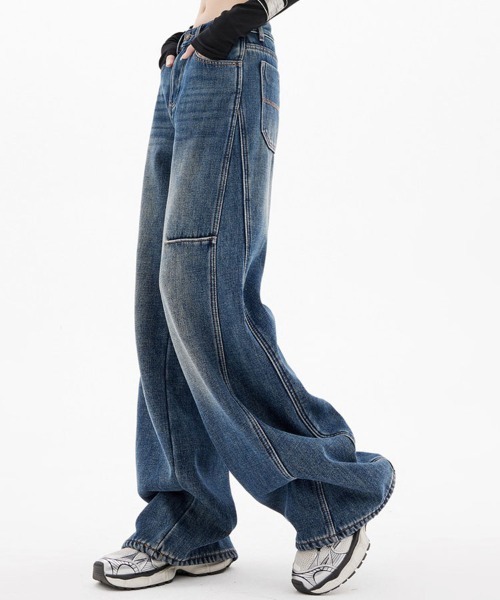 SallyLunn（サリーラン）の「ワイドルーズデニムパンツ（デニムパンツ・レディース・ブルー・MEDIUM/LARGE）」の6枚目の写真