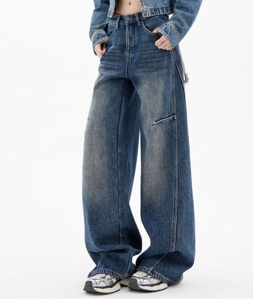 SallyLunn（サリーラン）の「ワイドルーズデニムパンツ（デニムパンツ・レディース・ブルー・MEDIUM/LARGE）」の7枚目の写真