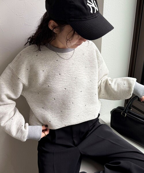 セール】【大人気リバイバル】ハート刺繍コンパクトスウェットプル