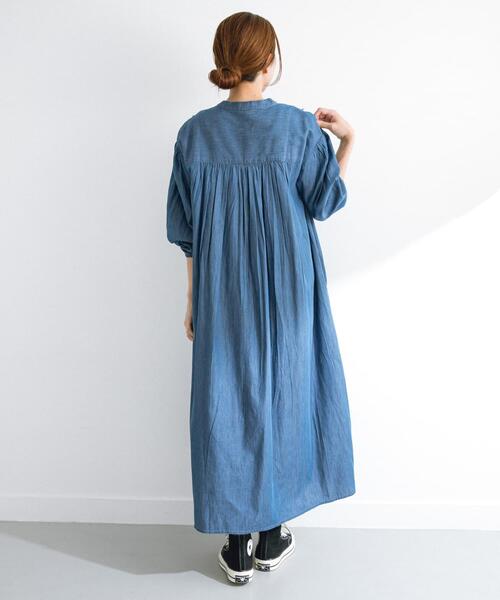 URBAN RESEARCH Sonny Label（アーバンリサーチサニーレーベル）の「デニムフリルヨークワンピース（ワンピース・レディース・ライトインディゴブルー/インディゴブルー・FREE）」の5枚目の写真