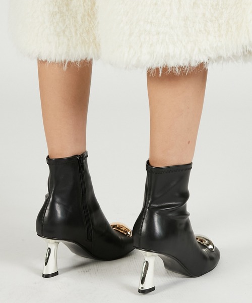 PRANK PROJECT(プランクプロジェクト)の「メタルヒールストレッチショートブーツ / Metal Heel Stretch Short Boots(ブーツ・レディース・ブラック・36/37/38)」の6枚目の写真